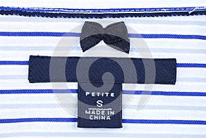 Petite-size clothing label