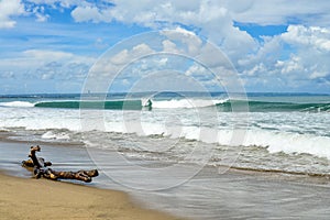 Petitenget Beach in Seminyak  at sunny day