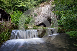 Petnicka pecina cave and river Banja, Petnica, Valjevo, Serbia photo