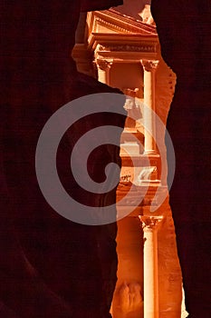 Petra, Jordan Siq, Treasury, Al Khazneh frame view