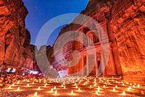 Petra, Jordan - Wadi Musa at night, New Seven Wonders