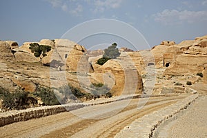 Nabataean Rock city of Petra, Bab as Siq, Jordan photo