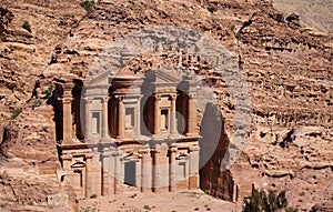 Petra Monastery in Jordan in Asia a closeup view