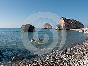 PETRA TOU ROMIOU, CYPRUS: Aphrodite`s rock and beach near Pafos