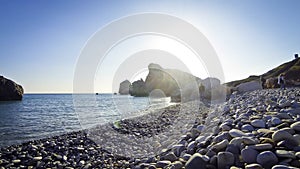 Petra tou Romiou - famous pebble beach on Cyprus