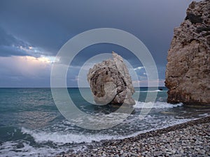 Petra tou romiou, legendary birthplace of godess aphrodite in cyprus