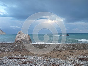 Petra tou romiou, legendary birthplace of godess aphrodite in cyprus