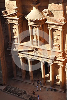 Petra Treasury from above with people