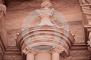 Petra Treasury Facade Top Center Detail