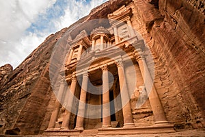 Petra Treasury landmark, Wadi Musa, Middle East, Jordan