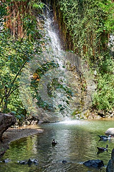 Petras Androginou waterfall in the Kakopetria town. Nicosia District. Cyprus