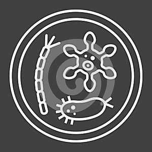 Petri dish of bacteria line icon, medicine