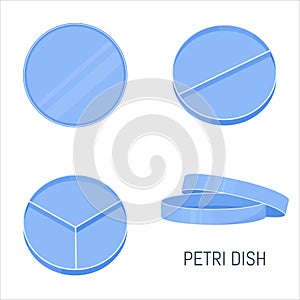 Petri dish big medical icon set in flat style