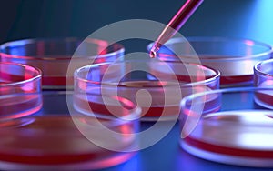 Petri dishes with samples for DNA sequencing