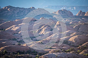 Petrified Dunes at Arches National Park are old sand dunes turned to stone and rock over time. Taken during sunrise