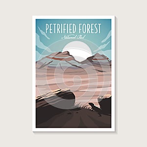 Petrified Forest National Park poster vector illustration