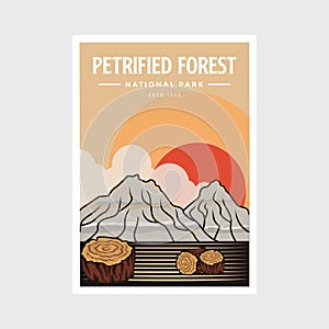 Petrified Forest National Park poster vector illustration design