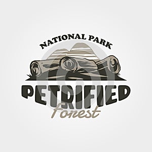 petrified forest vintage logo vector illustration design