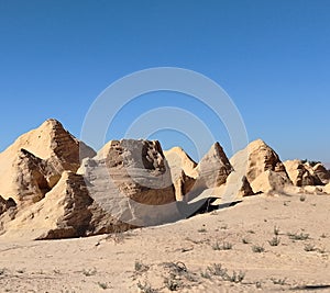 Petrified Salt Formations near Chott El Jerid in Tunisia
