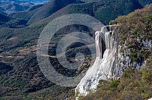 Petrified waterfalls, Hierve El Agua in the Central Valleys of Oaxaca, Mexico