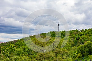 Petrin Hill and Petrin Tower in Prague photo