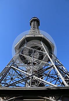 Petrin Lookout Tower in Prague in the Czech Republic. It is simi