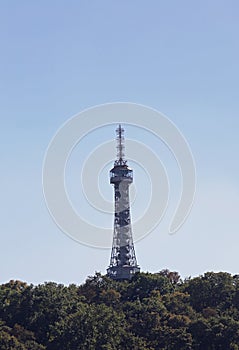 Petrin Tower is a copy of Eiffel Tower in Prague in Czech Republ