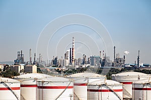 Petrochemical complex and storage tanks