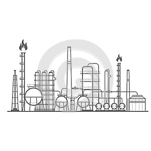 Petrochemical factory - manufacturing plant of chemical industry