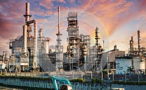 Petrochemical industry on sunset