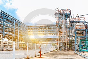 Petrochemical oil refinery, Refinery oil and gas industry, The equipment of oil refining, Close-up of Pipelines and petrochemical