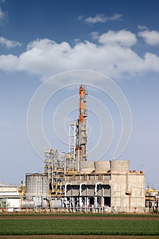 Petrochemical plant on field