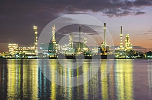 Petrochemical plant industry at twilight time