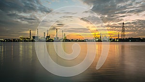 Petrochemical plant industry at twilight time