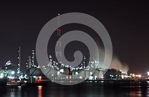 Petrochemical plant in the night