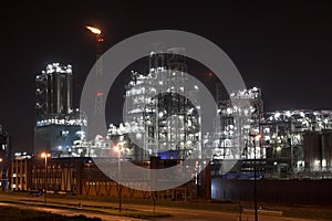 Petrochemical plant in the night
