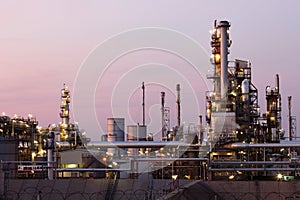 Petrochemical plant in night