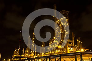 Petrochemical plant in the night.