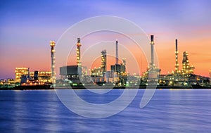 Petrochemical plant in night time