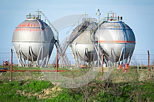 Petrochemical plant oil tanks