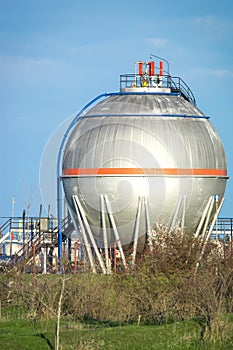 Petrochemical plant oil tanks