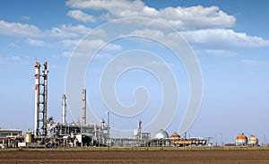 Petrochemical plant and tanks