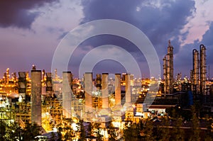 Petrochemical plant at twilight