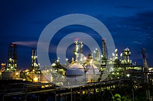 Petrochemical plant at twilight