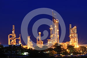 Petrochemical plant in twilight