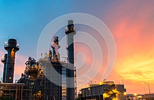 Petrochemical plant at twilight