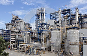 Petrochemical plant wit blue sky