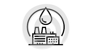 petrochemicals industrial chemical factory line icon animation