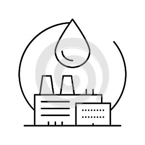 petrochemicals industrial chemical factory line icon vector illustration