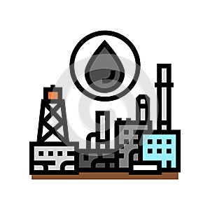 petrochemicals oil industry color icon vector illustration